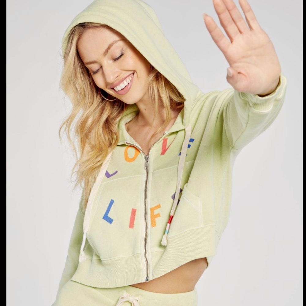 Wildfox Hoodie | Love Life Kinley Hoodie in Green, XS